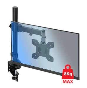 Arm for 1 monitor 10"-27"  esperanza horkos erw017, adjustable desk display mounting arm, tilt adjustment (up/down): +80o/-90o, right/left adjustment: