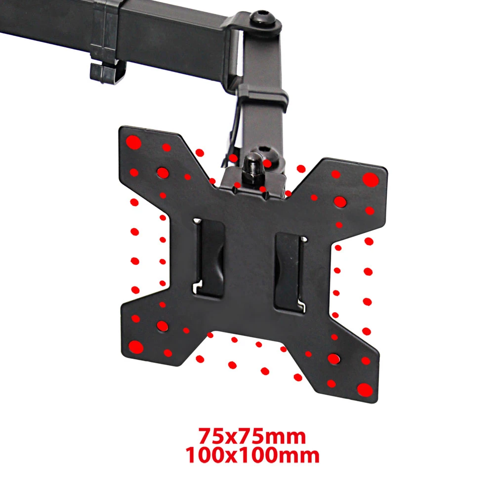 Arm for 2 monitor 10"-27"  esperanza sylen erw018, adjustable desk display mounting arm, tilt adjustment (up/down): +80o/-90o, right/left adjustment: 3