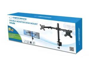 Arm for 2 monitor 10"-27"  esperanza sylen erw018, adjustable desk display mounting arm, tilt adjustment (up/down): +80o/-90o, right/left adjustment: Thumbnail 5