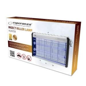 Insect Killer lamp Esperanza HUNTER EHQ006, power: 20 W (10Wx2),  Applicable area: 80m², Lamp type: UV-A lamp BL T8, voltage: 2200v, Cable length: 120