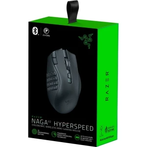 Mouse razer naga v2 hyperspeed, black wireless