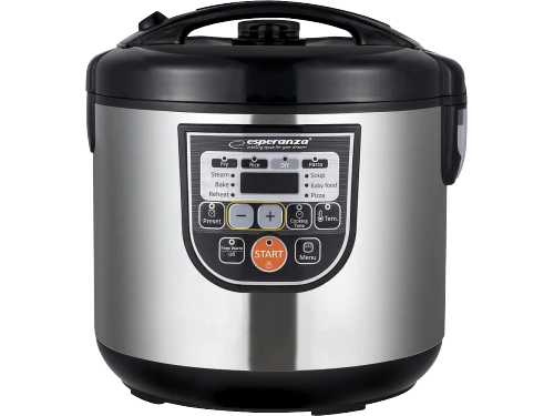 Multicooker esperanza cooking mate ekg011 black, power: 860w, inner pot capacity: 5l, inner pot coating: non-stick, steam vent cup: removable, 11 prog 2