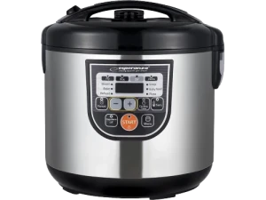 Multicooker esperanza cooking mate ekg011 black, power: 860w, inner pot capacity: 5l, inner pot coating: non-stick, steam vent cup: removable, 11 prog