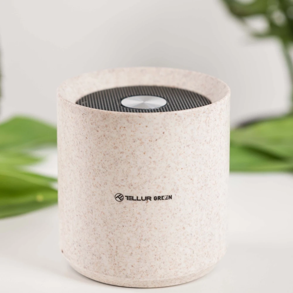 Boxa portabila bluetooth,tellur green 3w, crem tll161231 3