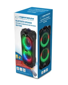 Esperanza rhythm ep157, bluetooth portable speaker, power: 10w, black, rgb led lighting, built-in fm radio, bluetooth Thumbnail 6