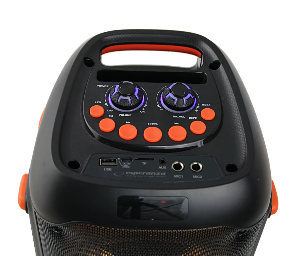 Esperanza singer ep156, bluetooth portable speaker, power: 20w, black, rgb led lighting, built-in fm radio, bluetooth 7