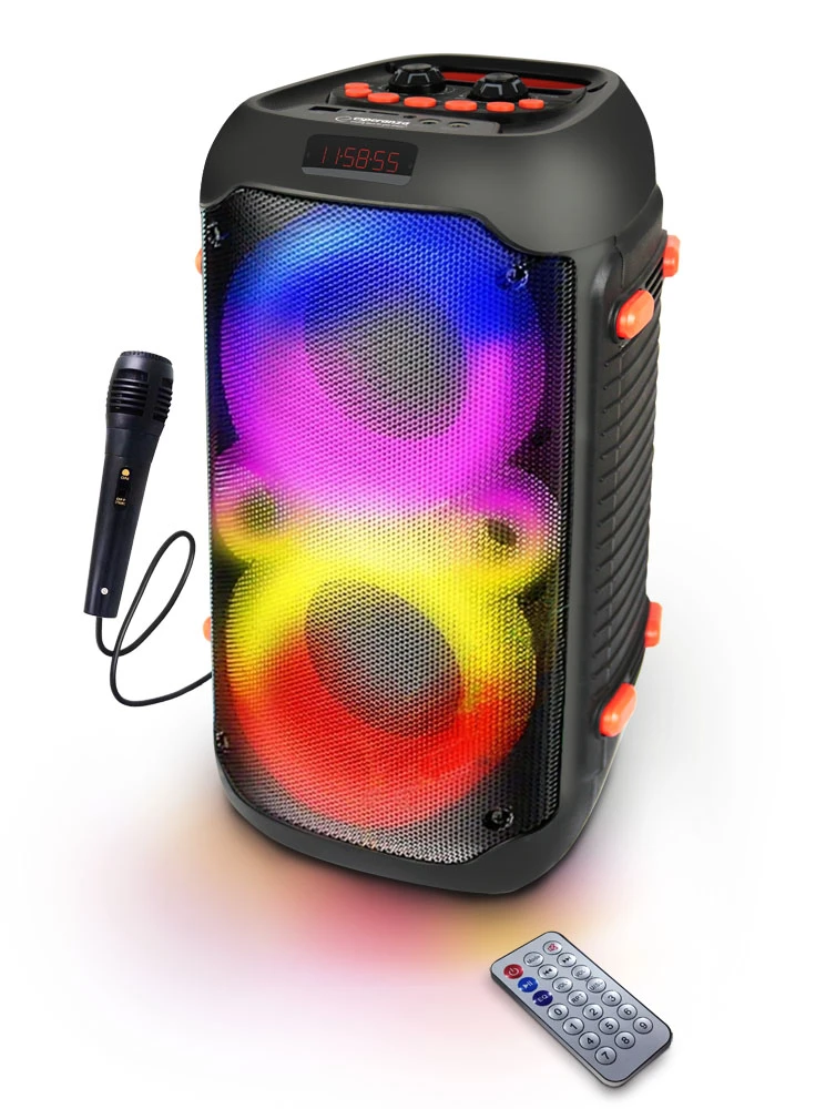 Esperanza singer ep156, bluetooth portable speaker, power: 20w, black, rgb led lighting, built-in fm radio, bluetooth 11