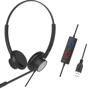 Casti cu fir call center tellur voice 320,binaural ,usb , negru tll411005 2