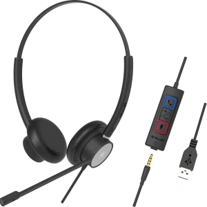 Casti cu fir call center tellur voice 420 ,binaural ,usb jack 3.5mm , negru tll411006 Thumbnail 4