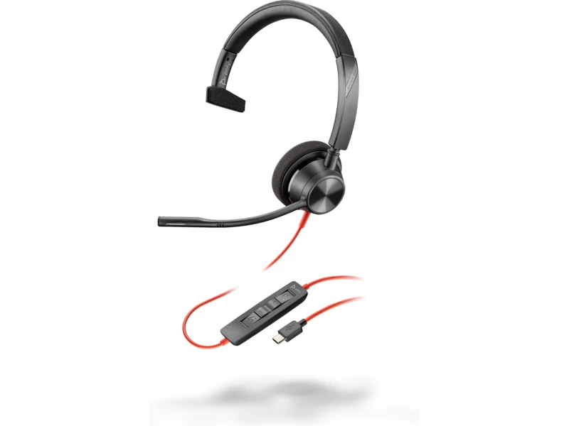 Casca poly blackwire 3310 monaural usb-c headset + usb-c/a adapter 2