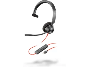 Casca Poly Blackwire 3310 Monaural USB-C Headset + USB-C/A Adapter