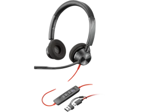 Casti poly blackwire 3320 stereo microsoft teams certified + adaptor usb-c/a Thumbnail 3