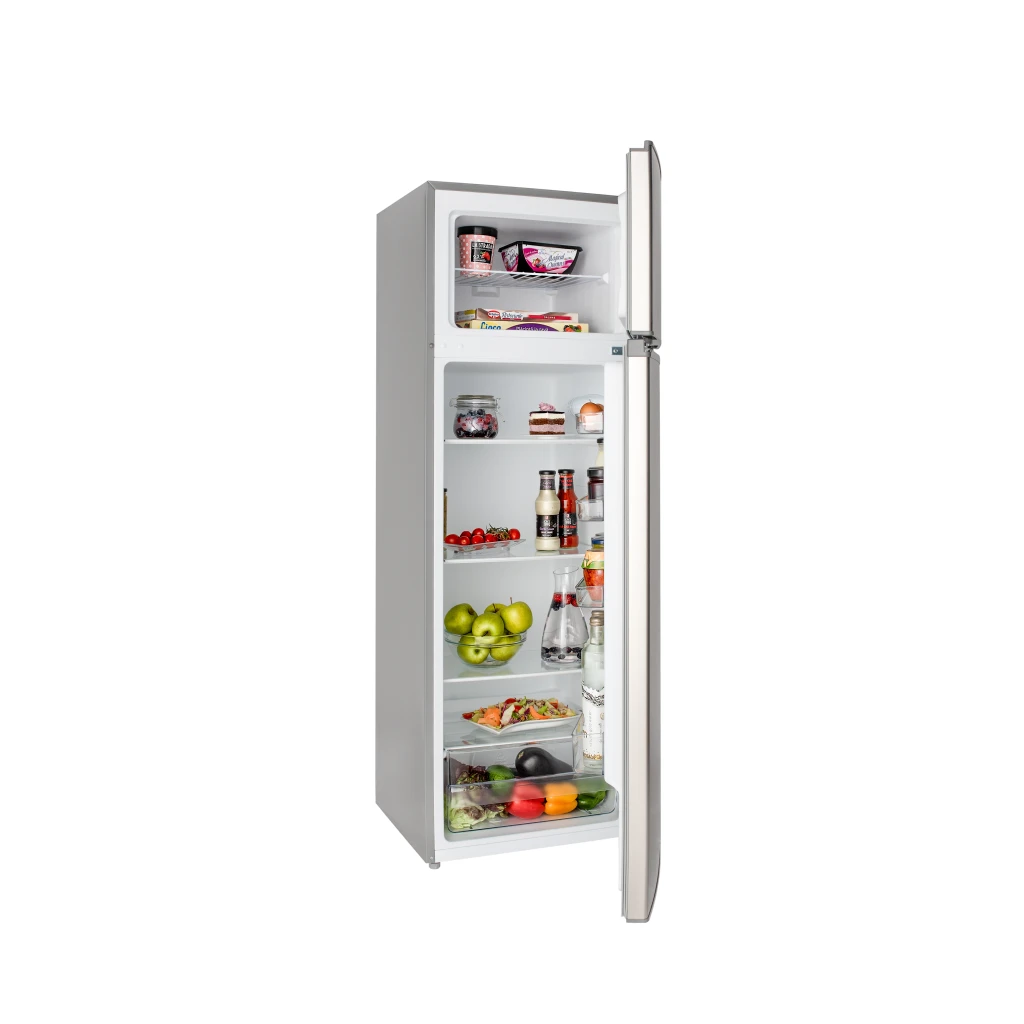 Frigider daewoo dts-240mex,  235 l (194l+41l), 159cm, static, clasa e, inox 3