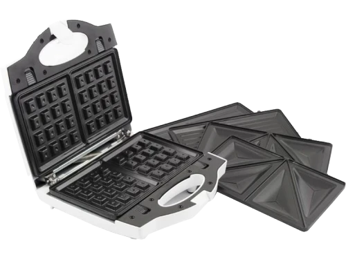 Sandwich maker esperanza portabella ekt006w white 750w, 3 in 1 functions (sandwich maker, waffle maker and grill), automatic temperature control, non- 2