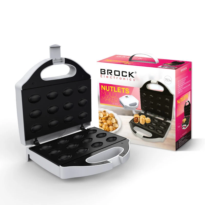 Nut shape maker brock hz 3012, 750w, for 12 nutlets, cool touch housing, non-stick surface, power and ready indicator lights, anti-slip feet, adjustab 15