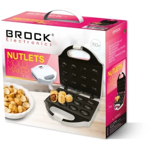 Nut shape maker brock hz 3012, 750w, for 12 nutlets, cool touch housing, non-stick surface, power and ready indicator lights, anti-slip feet, adjustab