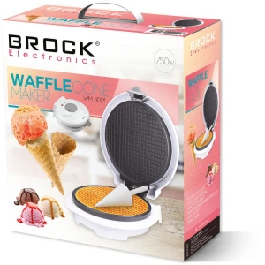 Waffle maker brock wm 3001, white, 750w, plate size ø 19,2 cm, cool touch housing, non-stick surface, power and ready indicator lights, incl. cone sha Thumbnail 11