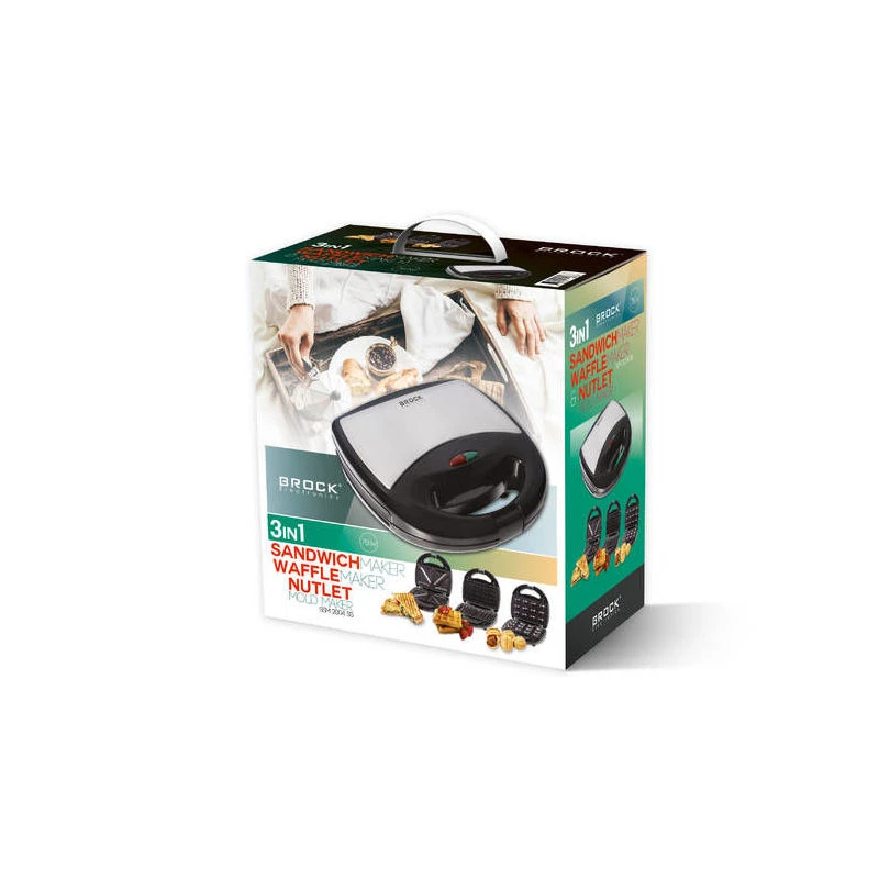 Sandwich maker brock ssm 2004 ss, 750w, 3 in 1 functions (sandwich, waffle, nut), plate size: 23,5 x 13 cm 9