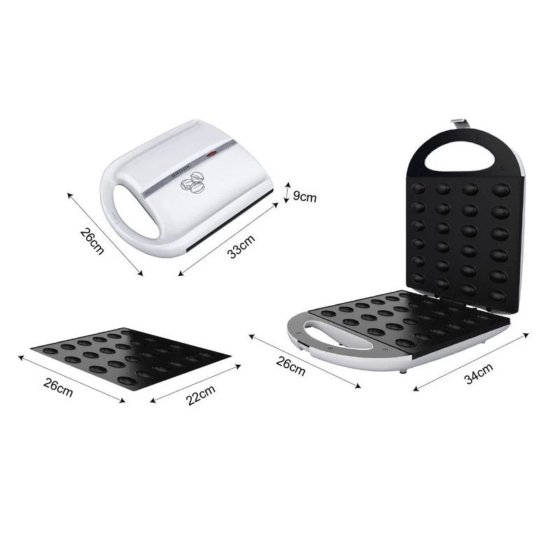 Nut shape maker brock hz 3024, 1400w, for 24 nutlets, cool touch housing, non-stick surface, power and ready indicator lights, anti-slip feet 7