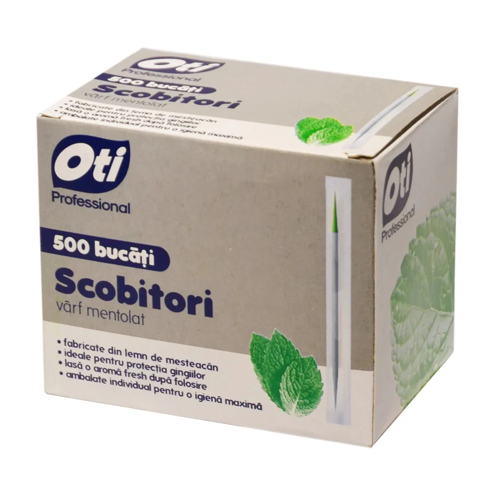 Scobitori oti professional varf mentolat, ambalate individual, 500 bucati/cutie 3
