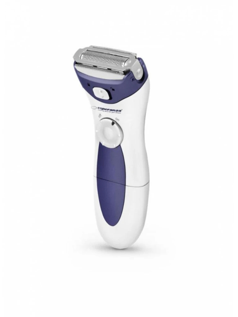 Shaver esperanza aruba ebg003b white-blue wooman , ergonimic shape and modern design, gentle & fast, shaving silky skin in seconds, bikini trymer comb 2
