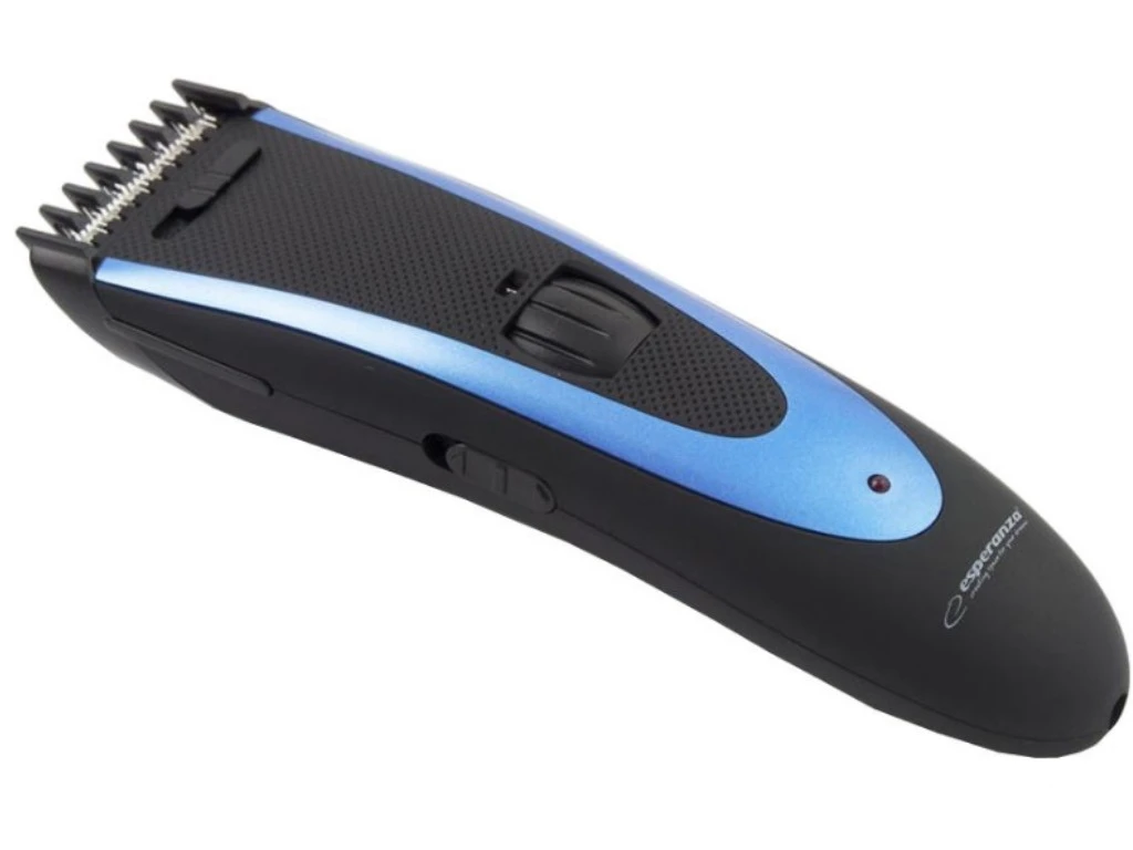 Hair clipper esperanza apollo ebc004 black-blue, powerfull, 1.5 mm - 24 mm hair cut lenght, safe and reliable, cordless operation, power supply: built 3