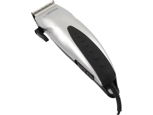 Hair clipper esperanza stylist ebc003 silver-black, powerfull, outstanding performance , high stability , safe and reliable, 4 extra attachment combs, 2