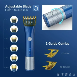Hair clipper brock bhc 3001 fast charging, 60 min working time, led display,  the adjustible cutting comb, 2 cutting combs: 1-15.5mm and 16-30.5mm, ip Thumbnail 7