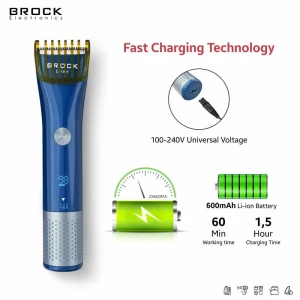 Hair clipper brock bhc 3001 fast charging, 60 min working time, led display,  the adjustible cutting comb, 2 cutting combs: 1-15.5mm and 16-30.5mm, ip Thumbnail 8