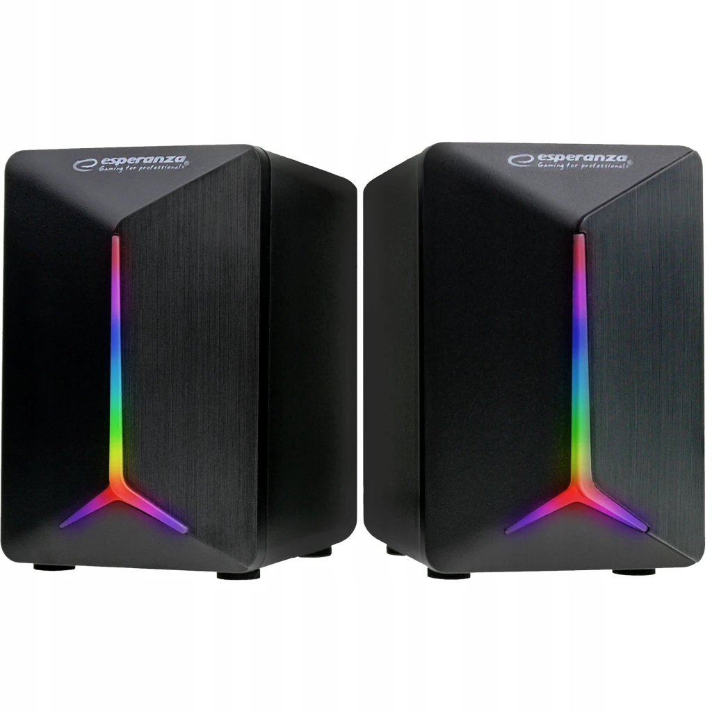 Speakers 2.0  esperanza frevo egs105, 5w (2 x 2.5w), led rainbow lighting, volume control, built in amplifier, power supply: 5v, they require: usb and 4