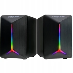 Speakers 2.0  esperanza frevo egs105, 5w (2 x 2.5w), led rainbow lighting, volume control, built in amplifier, power supply: 5v, they require: usb and Thumbnail 5