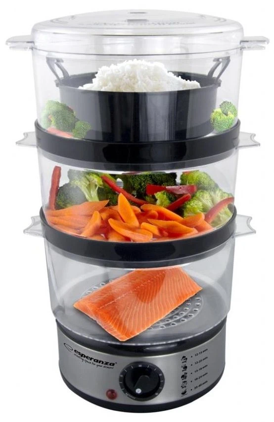 Steam cooker esperanza steam volcano ekg009, nominal frequency: 50/60 hz, power consumption: 400 w, capacity: 7,5l ( total ), timer:  0 -60 minutes, p 2
