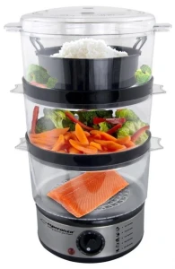 Steam cooker esperanza steam volcano ekg009, nominal frequency: 50/60 hz, power consumption: 400 w, capacity: 7,5l ( total ), timer:  0 -60 minutes, p
