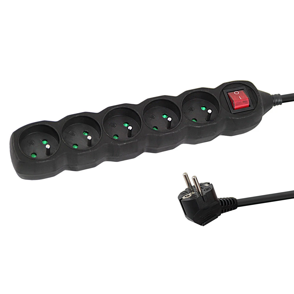 Prelungitor сг protectie esperanza elk216k, 5.0m, 5 sockets, switch on/off, 16a, black 5