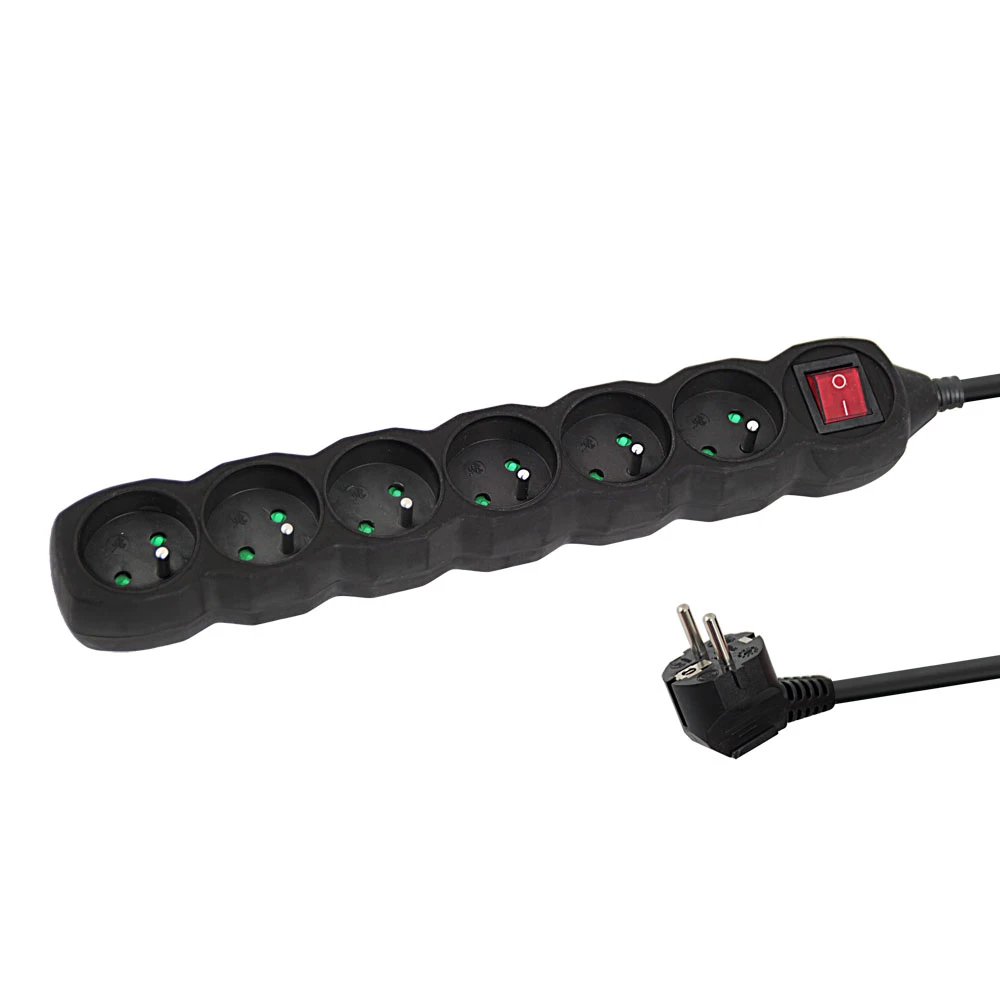 Prelungitor сг protectie esperanza elk217k, 1.5m, 6 sockets, switch on/off, 16a, black 3