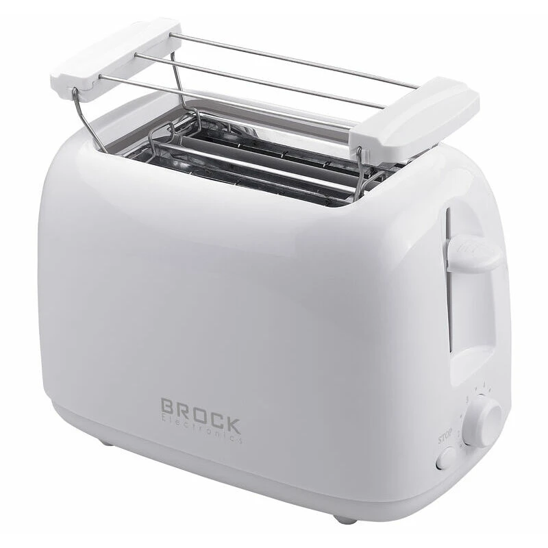 Toaster brock bt 1008 wh, 750w,  2 slices, pop-up. variable electronic time control. jam protection. automatic shutdown. cancel function in the middle 3