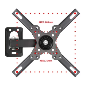 Esperanza tv-wall mount horus erw011 for 12-50", max load 20kg, vesa 75x75-200x200mm, distance of tv from wall: 55-220mm, tilt adjustment up to 25°, h Thumbnail 4