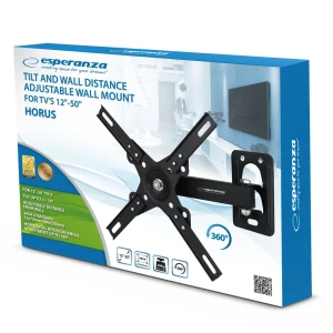 Esperanza tv-wall mount horus erw011 for 12-50", max load 20kg, vesa 75x75-200x200mm, distance of tv from wall: 55-220mm, tilt adjustment up to 25°, h Thumbnail 7