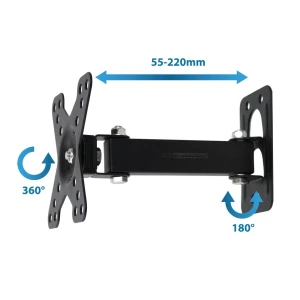 Esperanza tv-wall mount horus erw011 for 12-50", max load 20kg, vesa 75x75-200x200mm, distance of tv from wall: 55-220mm, tilt adjustment up to 25°, h Thumbnail 3