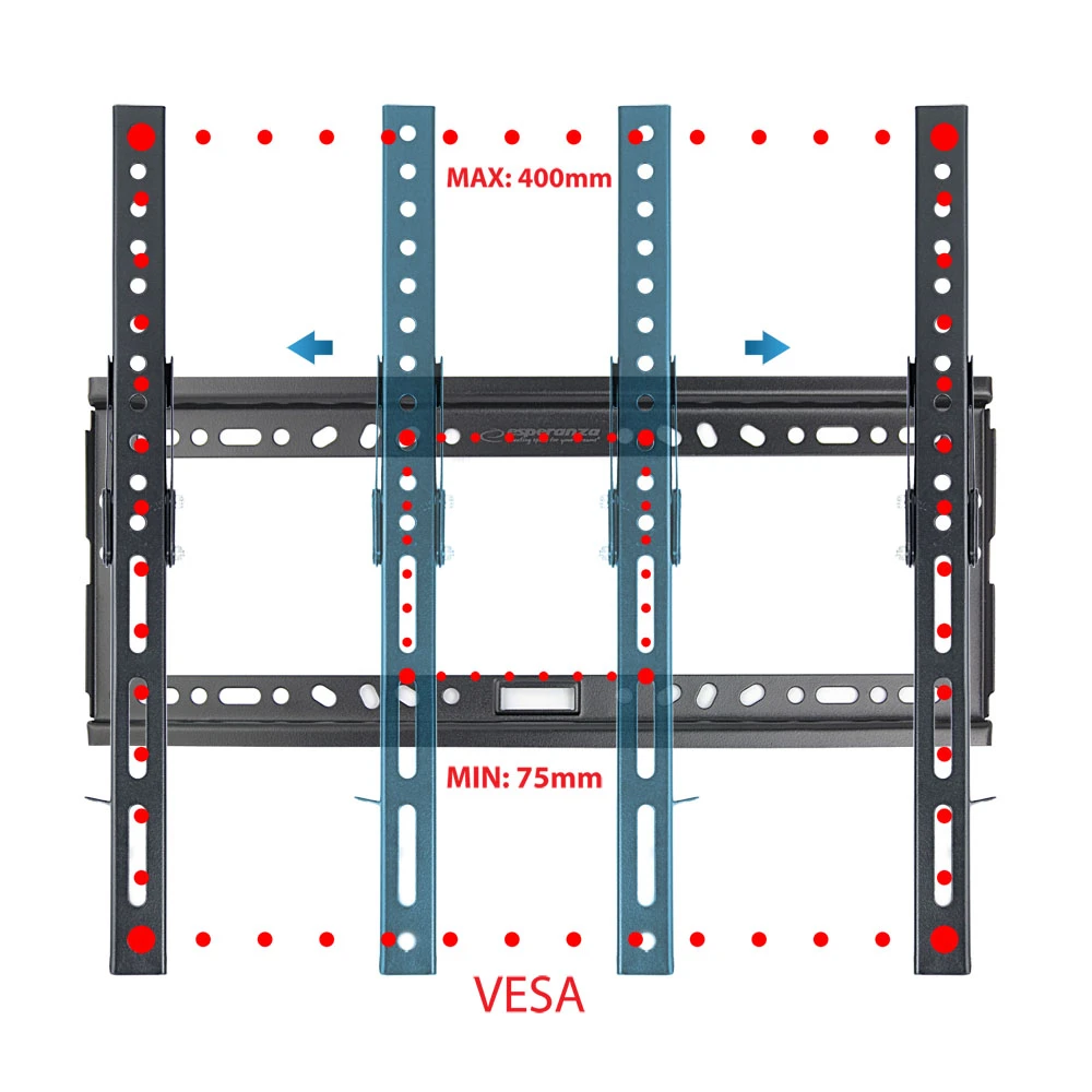 Esperanza tv-wall mount hypnos erw014 for 26-70", max load 30kg, vesa 75x75-400x400mm, distance of tv from wall: 35mm, tilt adjustment up to 15°, leve 7