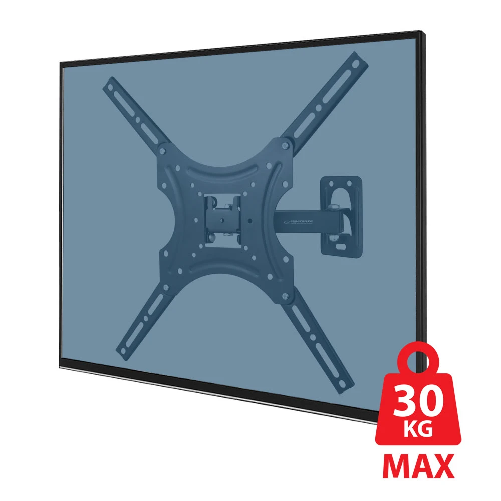 Esperanza tv-wall mount proteus erw015 for 26-70", max load 30kg, vesa 75x75-400x400mm, distance of tv from wall: 110-465mm, tilt adjustment up to 15° 2