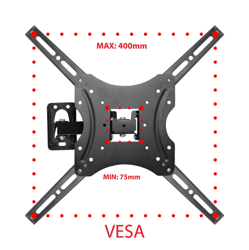 Esperanza tv-wall mount proteus erw015 for 26-70", max load 30kg, vesa 75x75-400x400mm, distance of tv from wall: 110-465mm, tilt adjustment up to 15° 5
