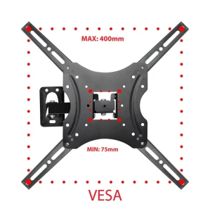 Esperanza tv-wall mount proteus erw015 for 26-70", max load 30kg, vesa 75x75-400x400mm, distance of tv from wall: 110-465mm, tilt adjustment up to 15° Thumbnail 5