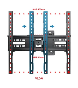 Esperanza tv-wall mount atlas erw016 for 26-70", max load 45kg, vesa 75x75-400x400mm, distance of tv from wall: 90-460mm, tilt adjustment up to 15°, h Thumbnail 6