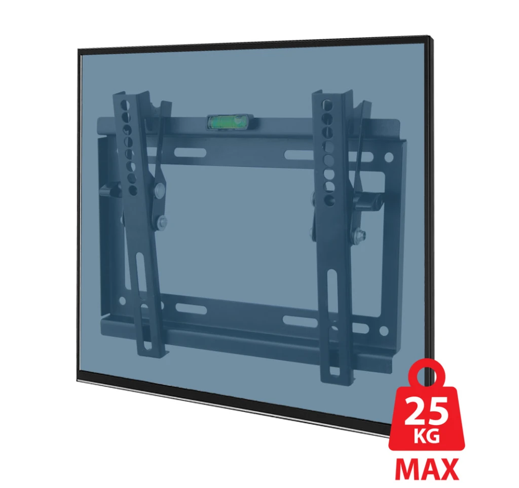 Esperanza tv-wall mount 001 erw001 for 14-50", max load 25kg, vesa 75x75-200x200mm, distance of tv from wall: 24mm, tilt adjustment up to 15°, level i 2