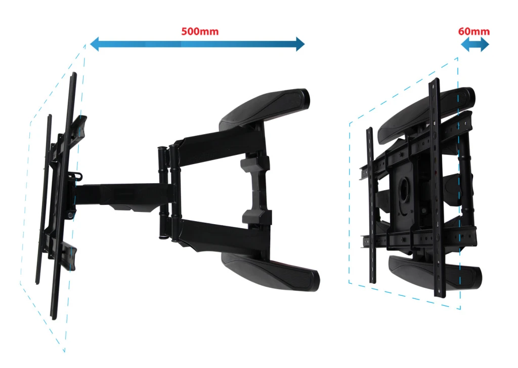 Esperanza tv-wall mount cronos erw021 for 40-85", max load 68kg, vesa 200x100-600x400mm, distance of tv from wall: 60-500mm, horizontal swivel adjustm 2