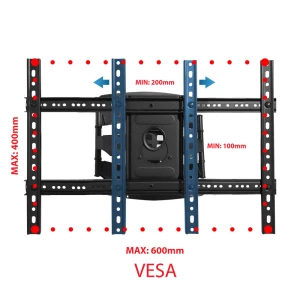 Esperanza tv-wall mount cronos erw021 for 40-85", max load 68kg, vesa 200x100-600x400mm, distance of tv from wall: 60-500mm, horizontal swivel adjustm Thumbnail 7