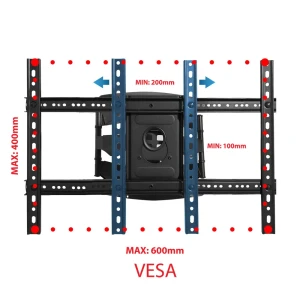 Esperanza tv-wall mount cronos erw021 for 40-85", max load 68kg, vesa 200x100-600x400mm, distance of tv from wall: 60-500mm, horizontal swivel adjustm Thumbnail 6