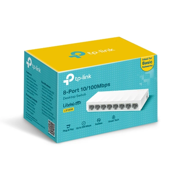 Tp-link ls1008 8-port desktop switch, 8 10/100m rj45 ports, plastic case 4