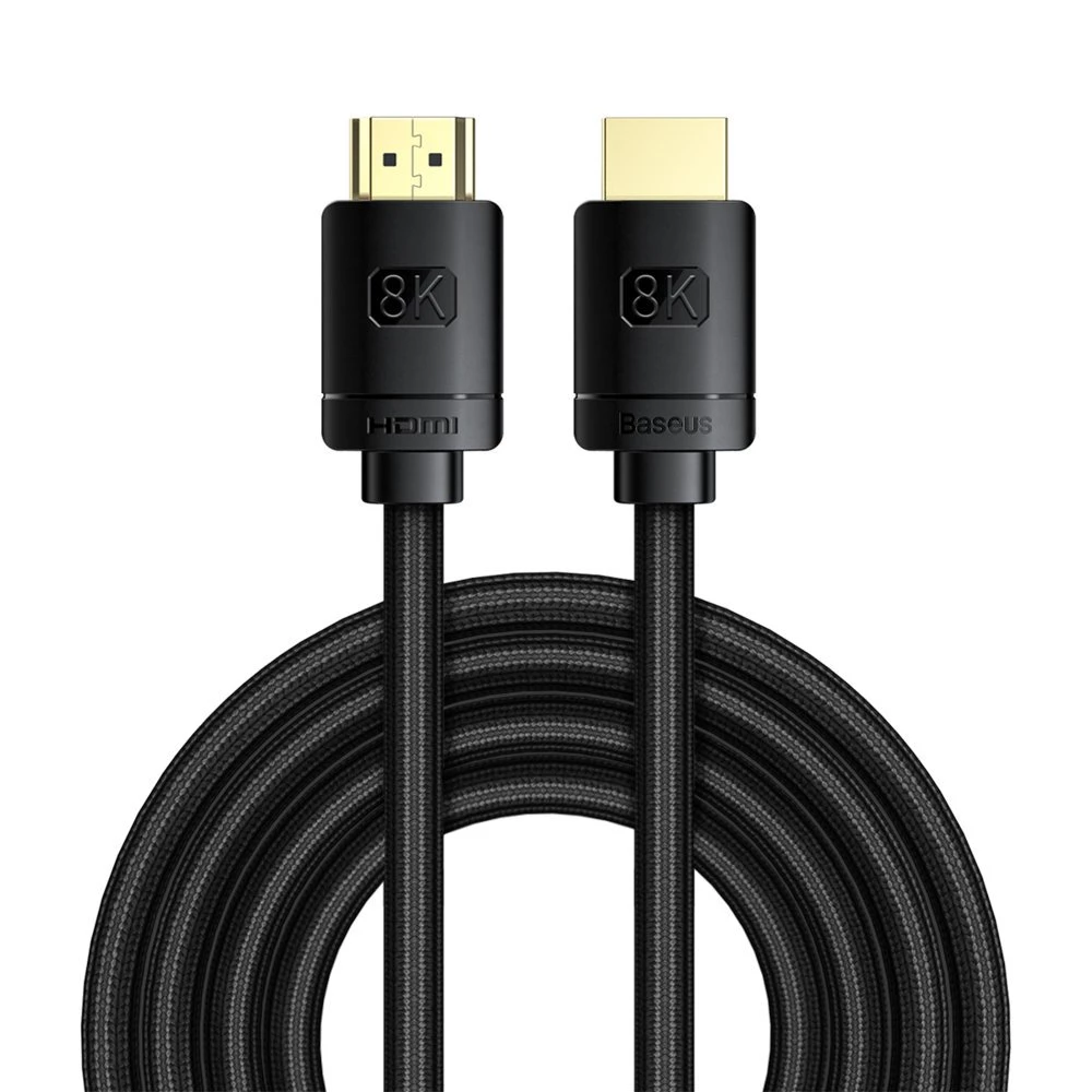 Cable hdmi m to hdmi m  2m  8k  baseus hight definition, ver. 2.1,  8k/60hz, 4k/120hz, 3d, hdr, 48gbps, gold-plated, cakgq-k01 2